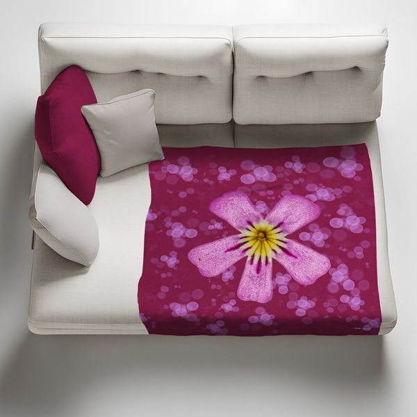 Pink Phlox Light Weight Fleece Blanket by Annette Heyman