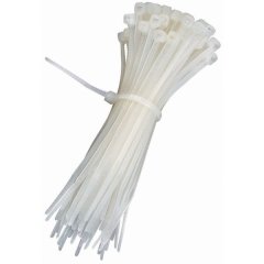 4x150mm Nylon Reusable Zip Ties 100pcs - White