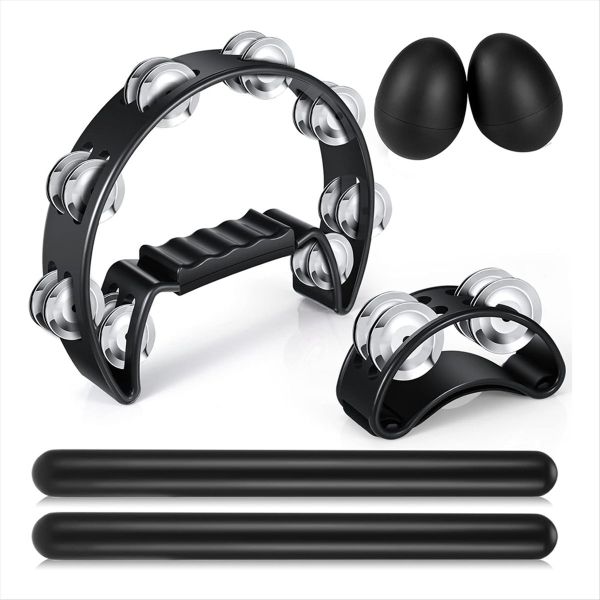 6 Pcs Tambourines Hand Held Half Moon Tambourine