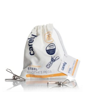Carely Stainless Steel Clothes Pegs - 20 Pegs (Silver)