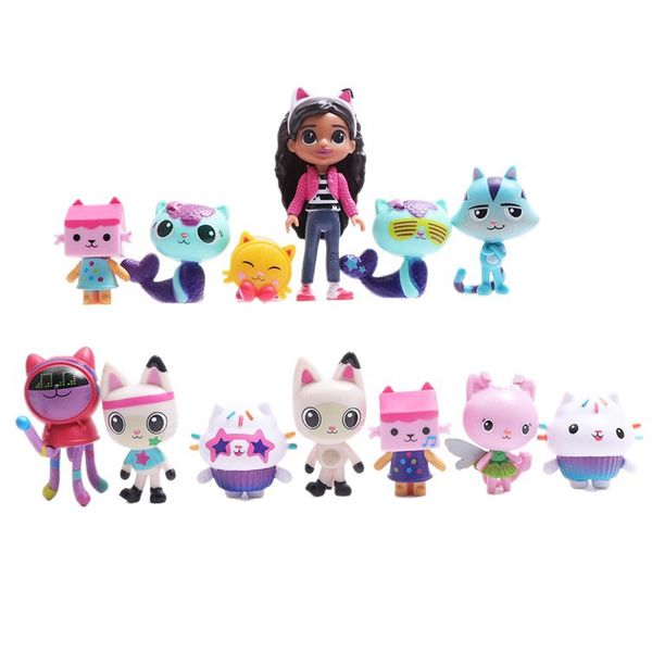 Bltunoed Gabby's Dollhouse Movie Cat Venture Crew Pack - 13Toy Figure Set