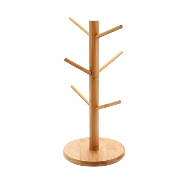 6-Cups Vertical Bamboo Kitchen Storage Holder JC-85