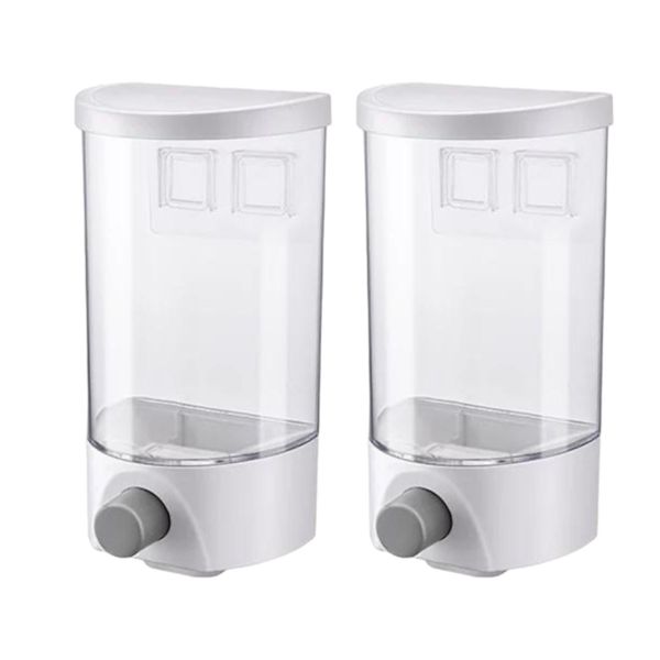 Wall Mounted Food Storage Airtight Container Kitchen Cereal Dispenser 2pcs