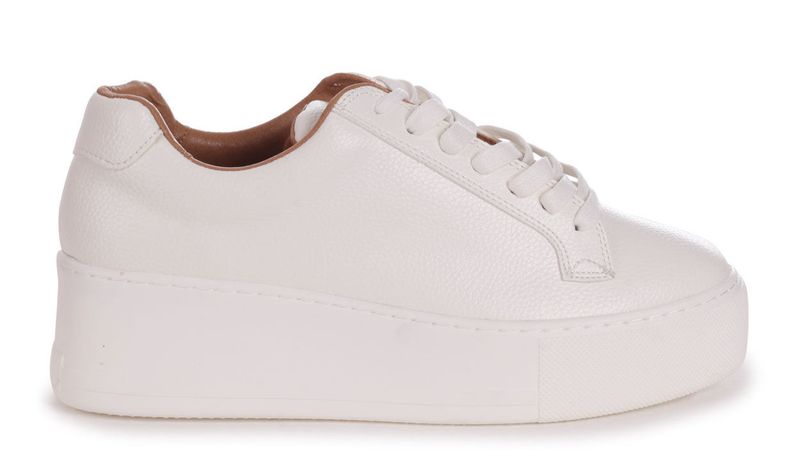 Linzi Ladies TWYLA Lace Up Trainers - White PU