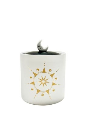 White Black Ceramic Sugar Bowl