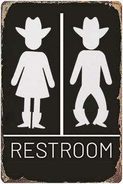 Funny Black Cat Metal Tin Sign, Vintage "Welcome to the Bathroom" Decor
