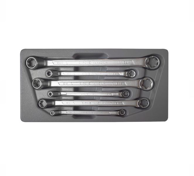 Offset 6 Piece -75Degrees Star Ring Wrench Set-E6Xe8 To E20Xe24 - 2 Pack