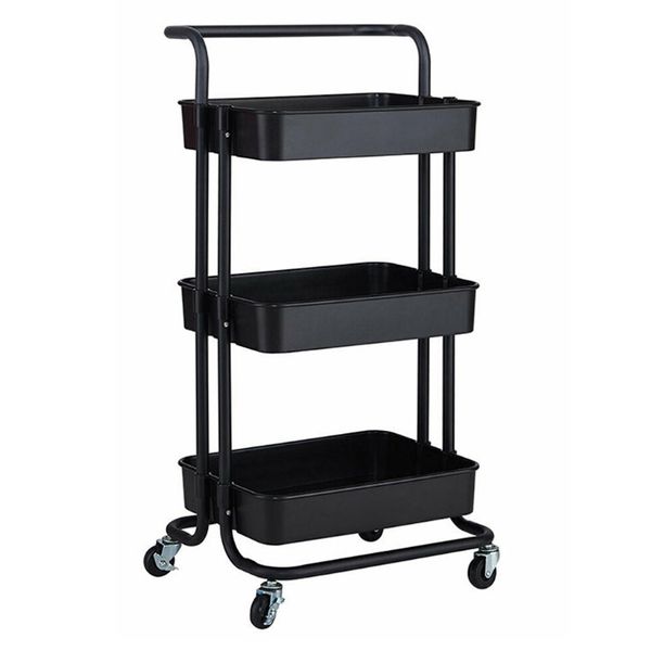 Multifunctional Trolley Kitchen Storage Rack - Black