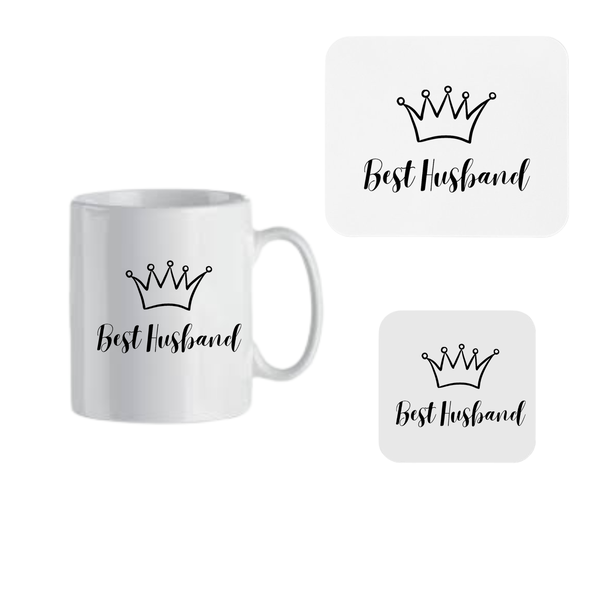 Mug, Coaster and Mouse Pad Combo - Best Husband