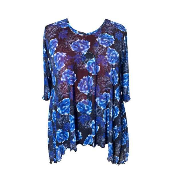 Plus Size Mesh Top with Side Points