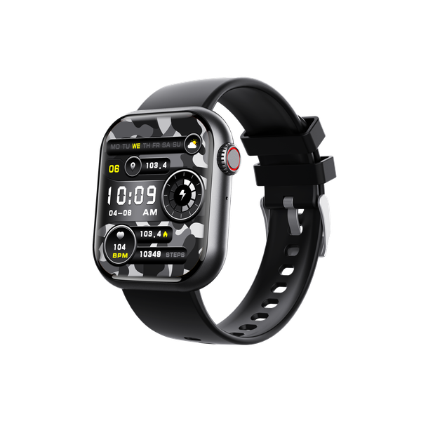 Waterproof Sport Smartwatch with Fitness Tracker for Women &amp; Men - Black