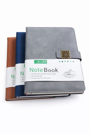 A5 PU Leather Hardcover Notebook with Magnetic Clasp - Assorted Colors-9 Pc