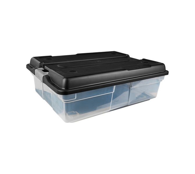 Storage Box Black and Clear 26 L