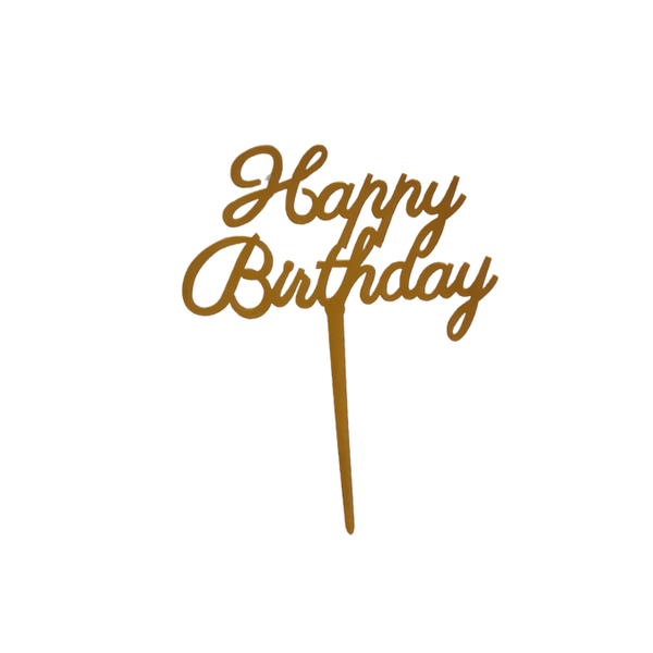 Happy Birthday Gold Cake Topper