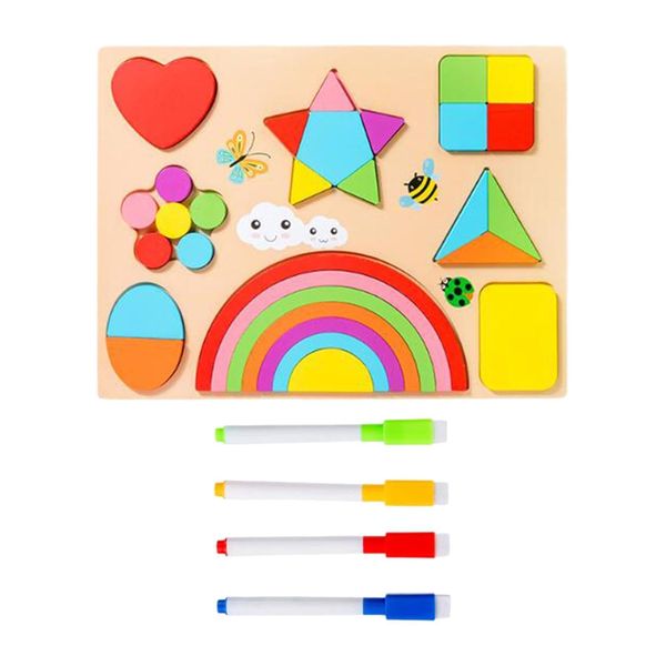 ainbow Shape Board Shape Matching Educational Toy