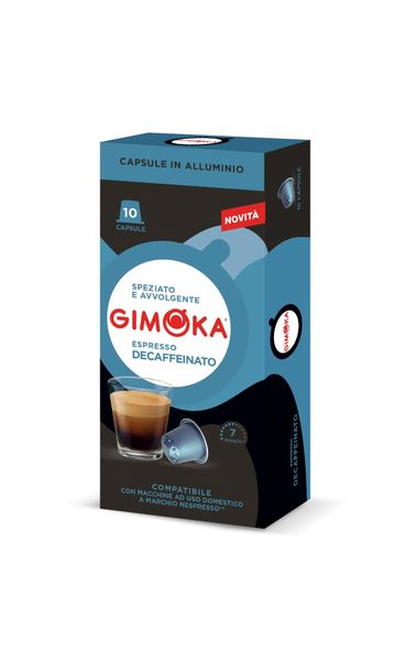 Gimoka Decaffeinato - 10 Aluminium Nespresso Compatible Coffee Capsules