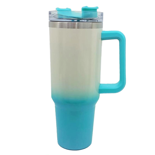 Teal Straw Metal Tumblr