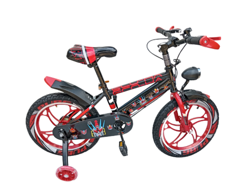 16 Inch Black And Red Bicycle For Kids With Aluminum Mag Wheels And Light