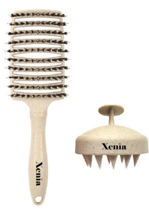 Xenia Eco-Friendly Hair Brush and Massager Set - 2 Pack