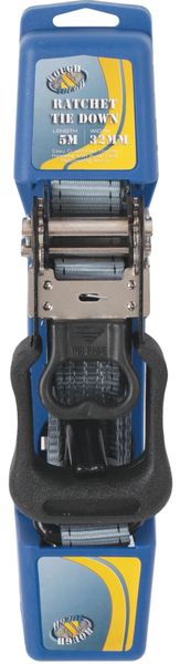 Rough &amp; Tough Ratchet Tie Down Strap Set - 32mmx5 Metres (1133kg Capacity)