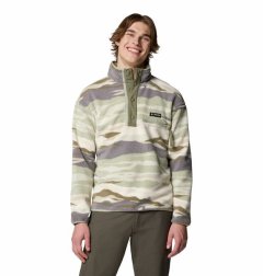 Columbia Men's Helvetia II Printed Half Snap Fleece Pullover Safari Rouge