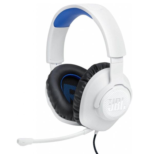 JBL Quantum 100P Console Wired Over-Ear Gaming Headphones - White/Blue