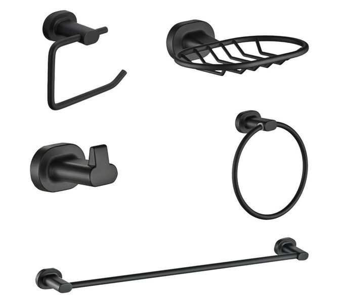 Black 5 Piece Bathroom Set ABS5150