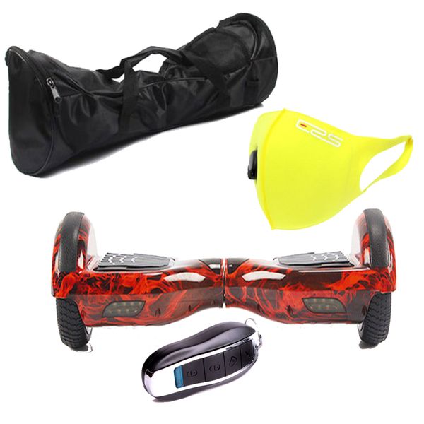 Smart Self Balance 6.5" Hoverboard with Bluetooth-Remote-Bag &amp; Mask - Black