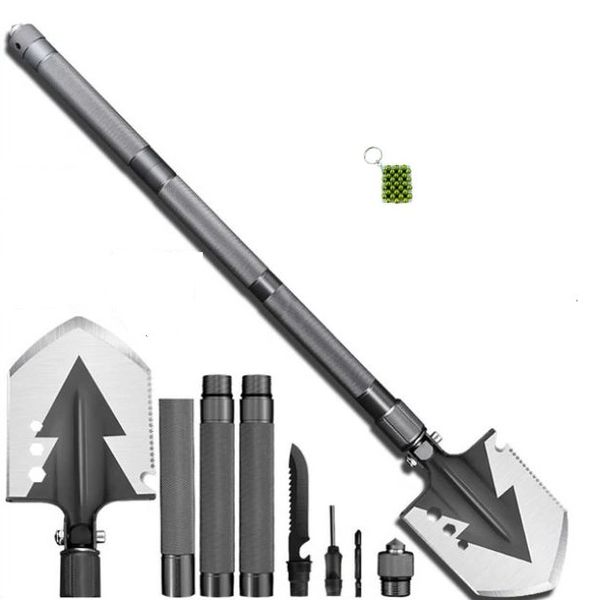 Multifunction Tactical Shovel Folding Camping Survival Tools + Keychain