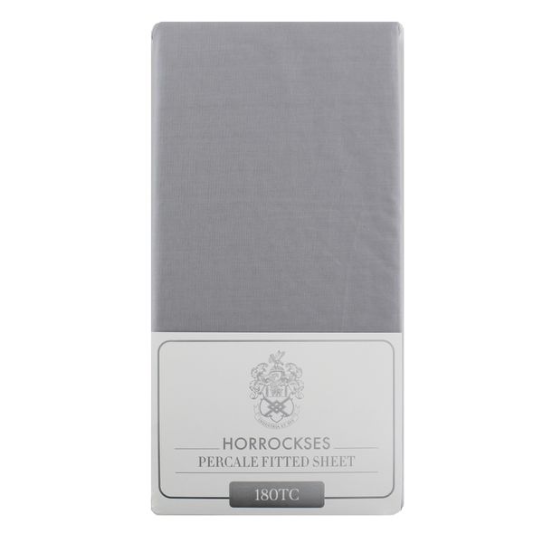 Horrockses 180TC Percale - Fitted Sheet - Light Grey