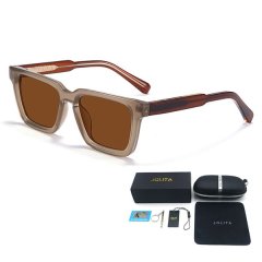 Jolita High-End Retro Square-Frame Polarized Sunglasses 8649