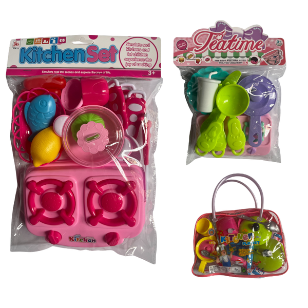 3-in-1 Kids Kitchen Play Set - Cooking Pretend Play Toy Set (Assorted)