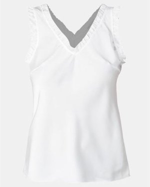 UB Creative Satin V-Neck Vest - White