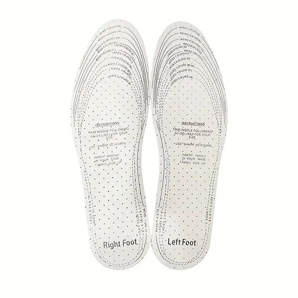 2 Pairs Cutable Latex Insoles for Men 41-46 Woman 36-42