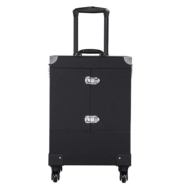 Professional makeup cosmetics leather trolley