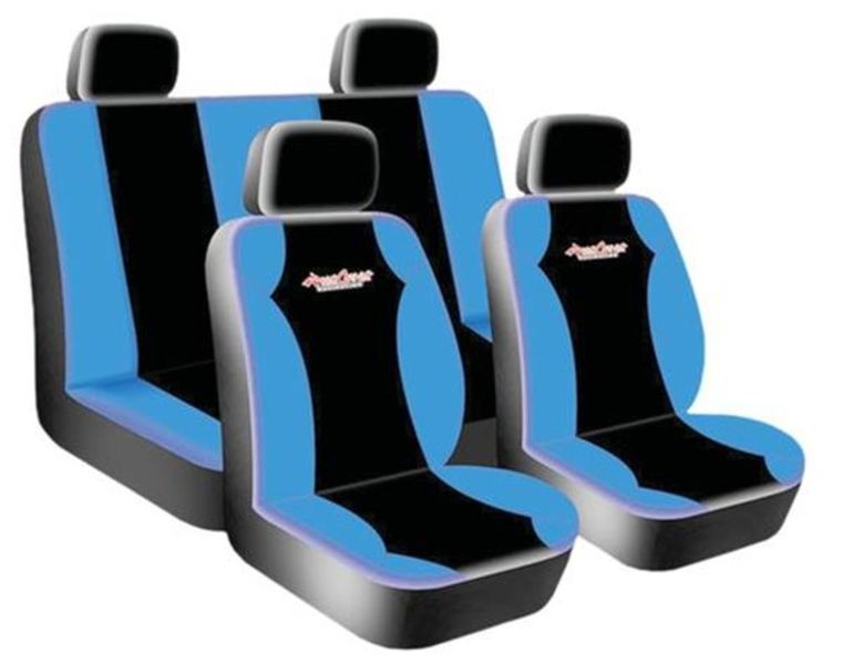 Carco 8 Piece Grey and Black West Coast Seat Cover Set
