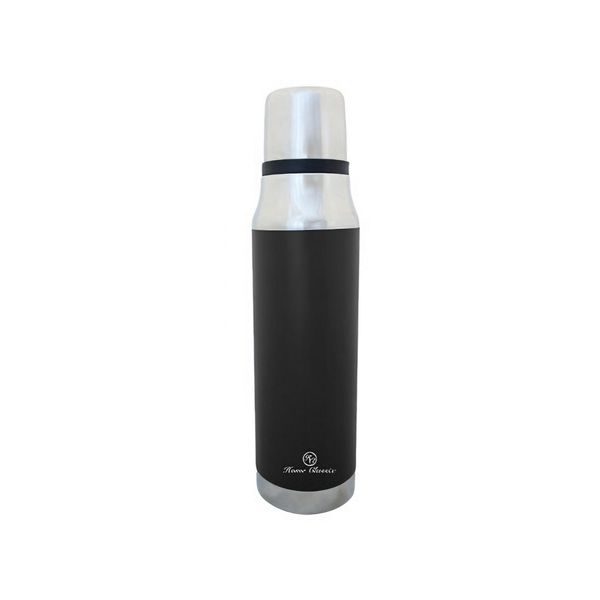 Home Classix Black with Silver Trim Stainless Steel 1000 ml Flask