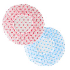 2PCS Shower Caps, Elastic Reusable Waterproof Plastic Shower Cap for Women