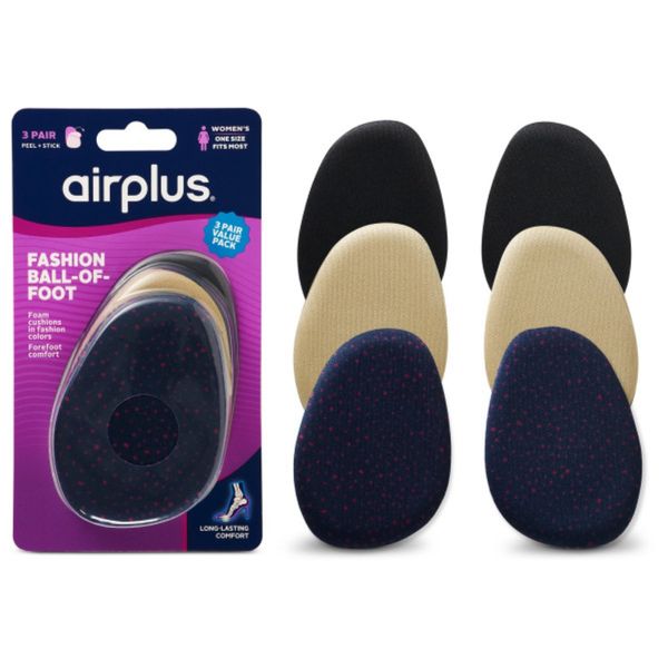 Airplus Fashion Ball of Foot Cushions for Shoe Comfort - 3 Pack