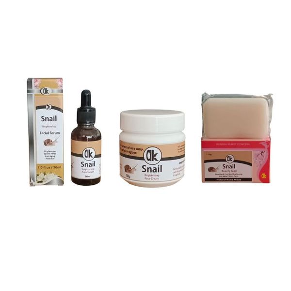 AK Snail Skin Brightening Combo - Cream, Serum &amp; Soap