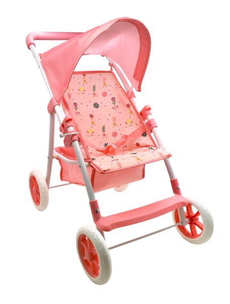 Pink Large Dolls Stroller Pram - Imaginative Play, Pretend, Quality