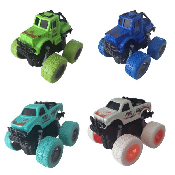 4 Pack Friction Powered Off Road Stunt Car - 4WD Rotation 360 Tractors