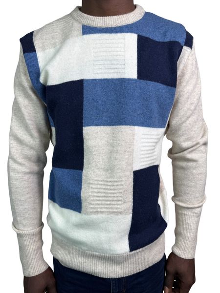 Grant of Scotland Color Block Oat Lambs Wool Knitwear