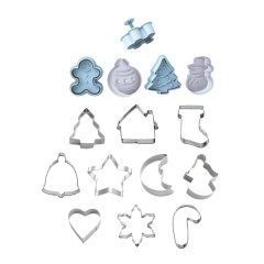 Christmas Themed Plunger &amp; Cookie Cutters - 14 Pack