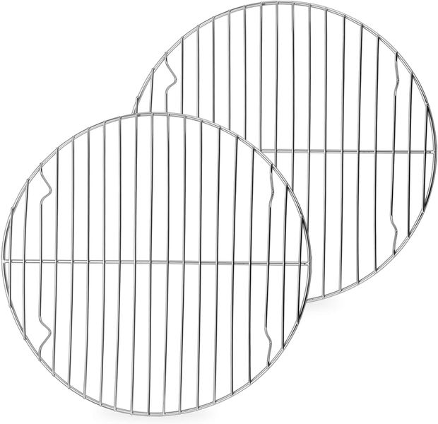 2 Pack Round Cooling Rack, Stainless Steel Baking Steaming Racks Set