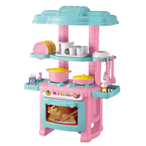 Kids-Up 27CM Pink/Blue Pretend Play Kitchen Toys Set Educational - 48 Piece