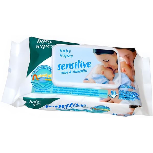 90 Piece Non Alcoholic Chemical Free No Irritation Baby Wet Wipes