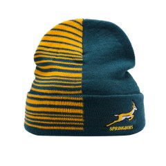 Official Springboks Rugby Supporter Beanie - Green &amp; Gold South Africa