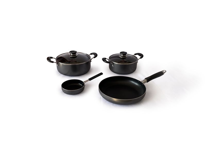 Real Chef Non-Stick Casserole Pots and Fry Pans Combo 6 Piece