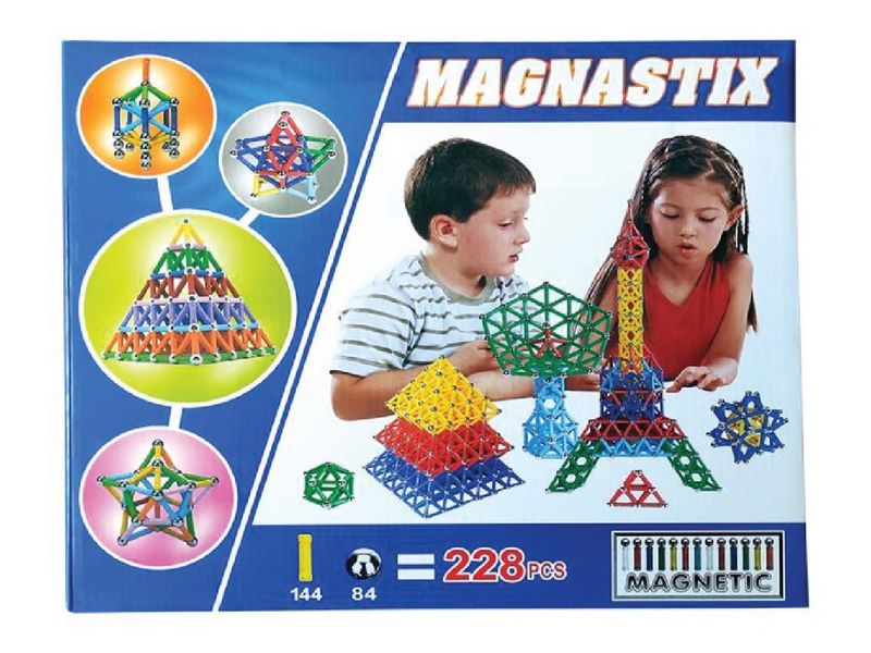 228 Piece Magnetic Constructor Set School Kids Educational Building Toy